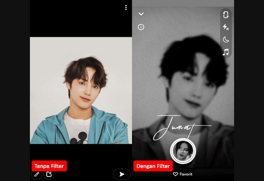 Filter Everyday Blur BW di Snapchat