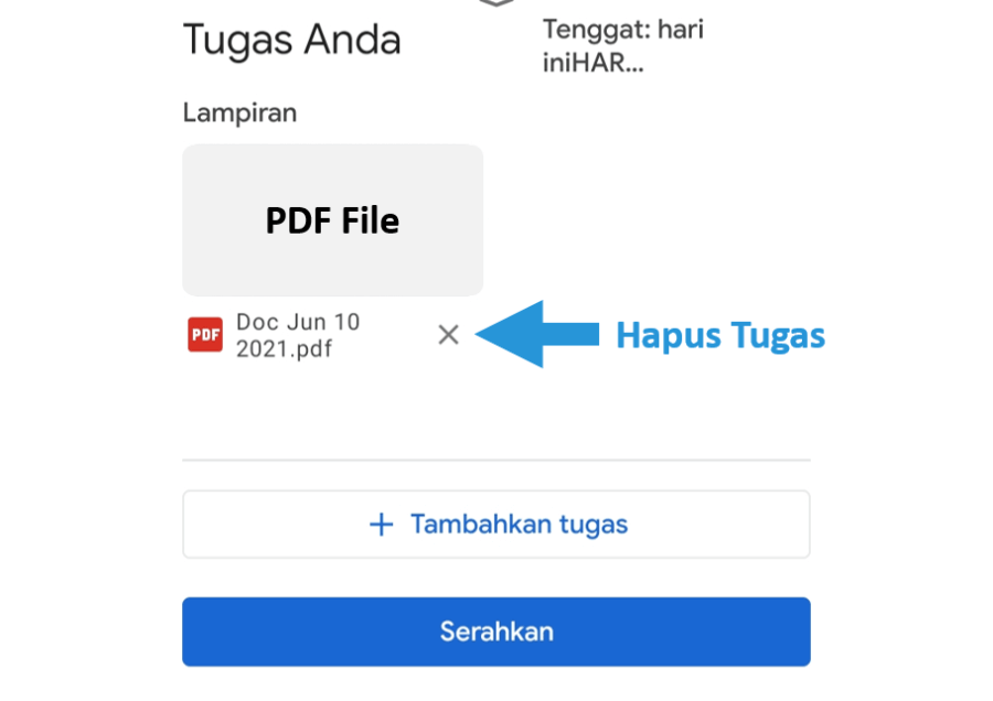 Hapus Tugas Kelas Pertama