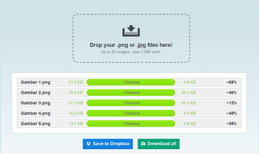 Hasil Compress Gambar di TinyJPG