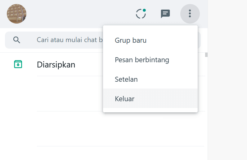 Keluar WhatsApp Web PC