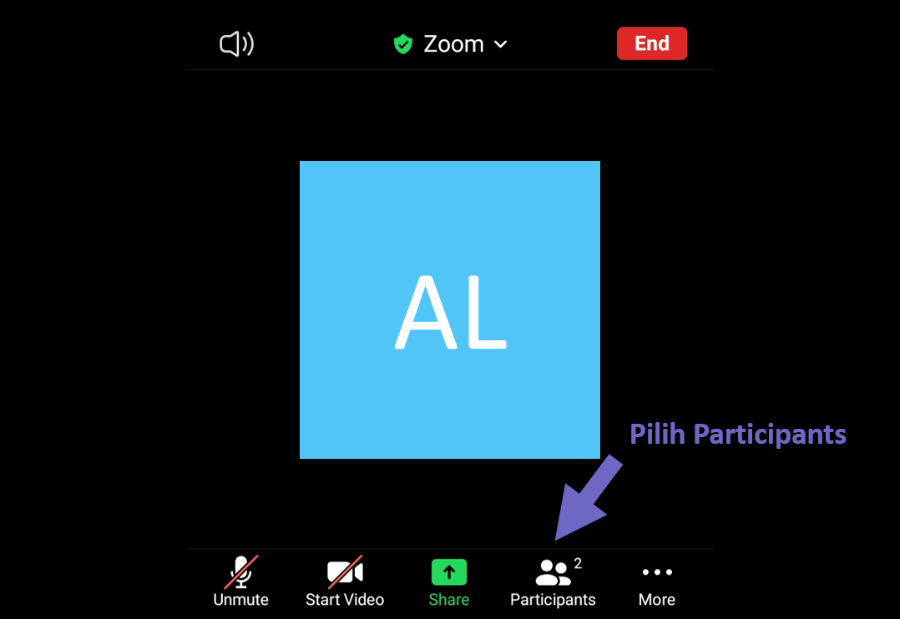 Tab Participants di Zoom