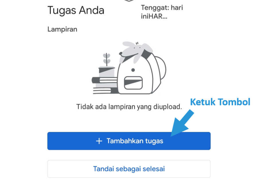 Ketuk Tombol Tambahkan Tugas Baru
