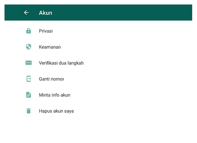 Menu Privasi di WhatsApp