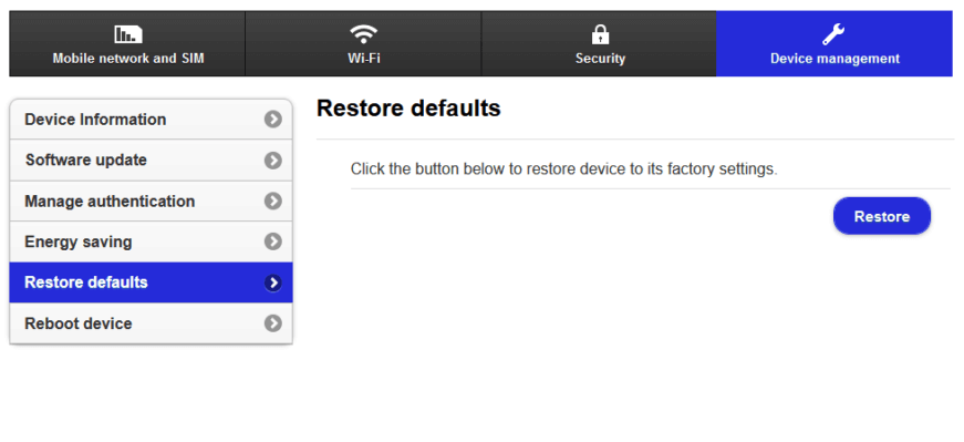 Menu Reset Router WiFi