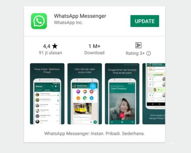 Lakukan Update WhatsApp Terlebih Dahulu