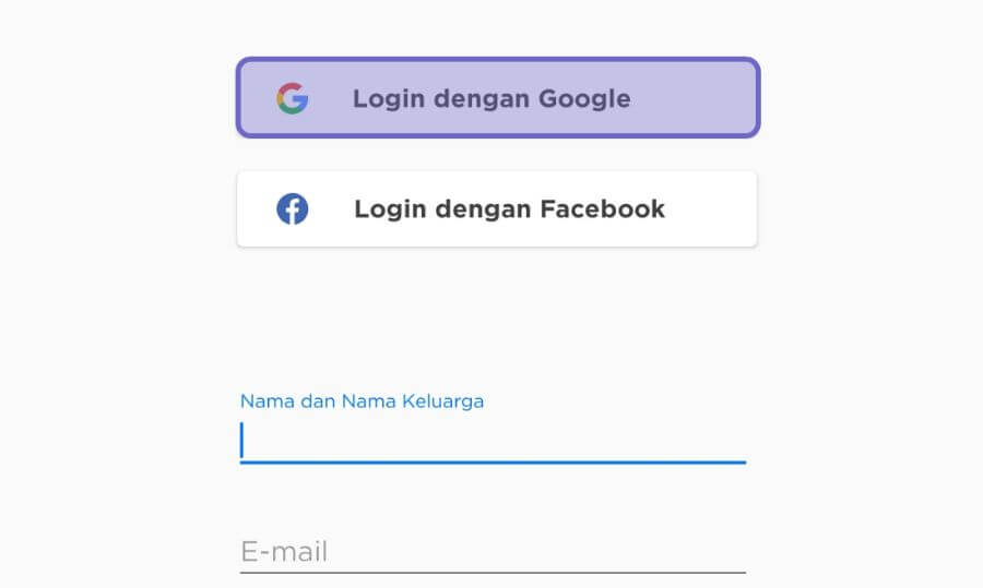 Opsi Login Kembali Lewat Google