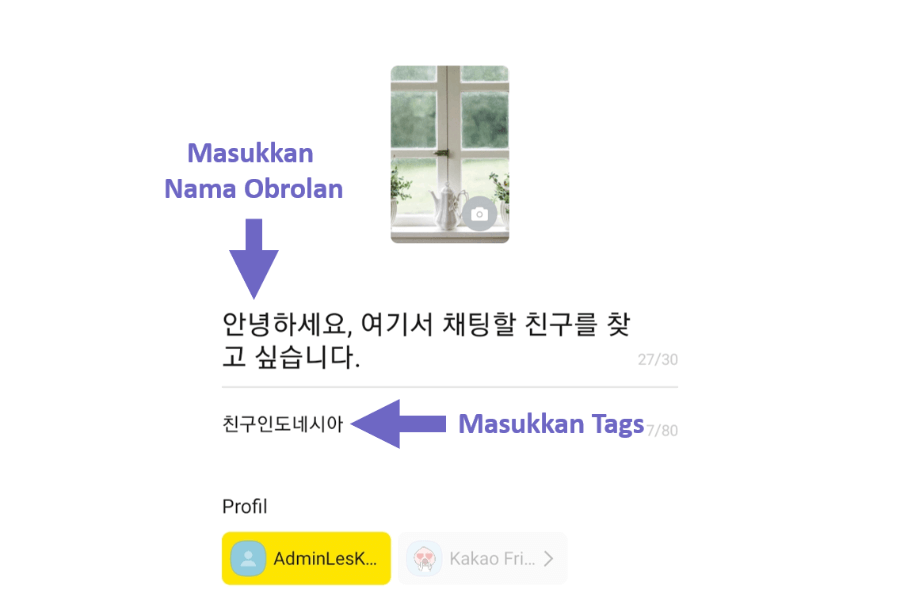 Isi Nama Obrolan dan Tag