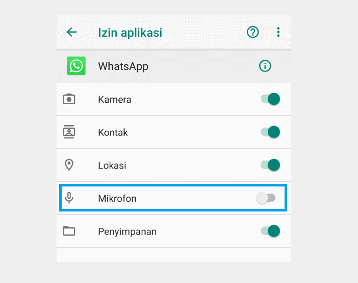 Mengatur Izin Mic WA