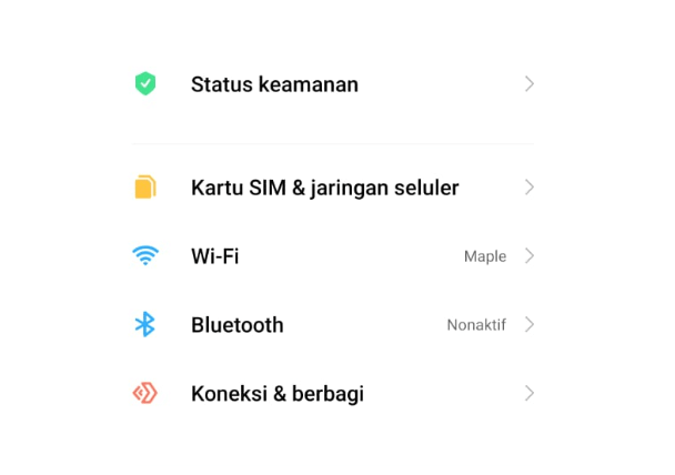 Menu Setelan Android