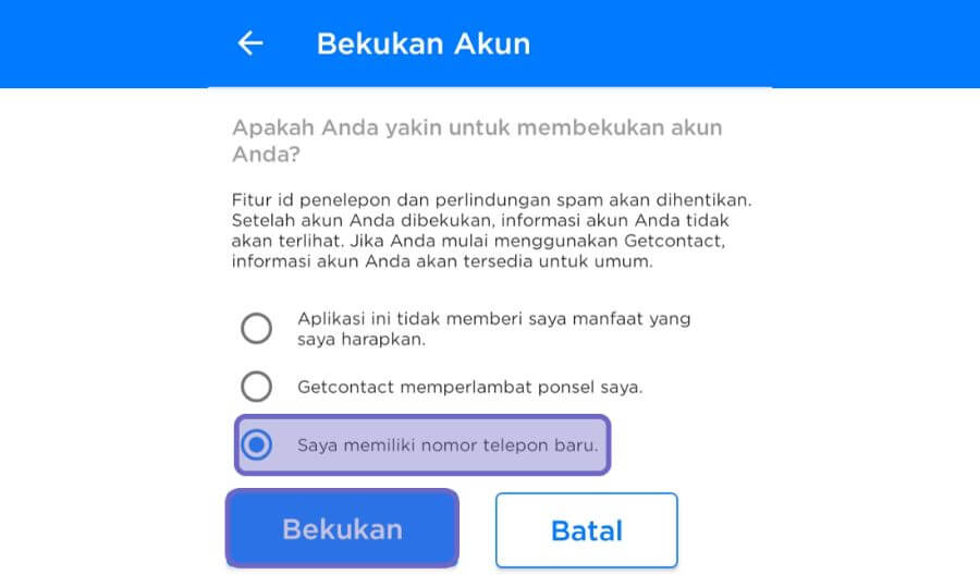 Mulai Bekukan Akun GetContact