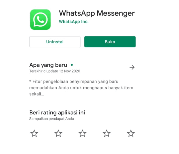 Pasang Lagi WhatsApp di Playstore