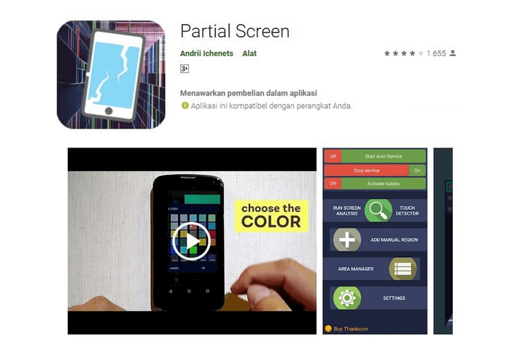 Pasang Partial Screen di Samsung