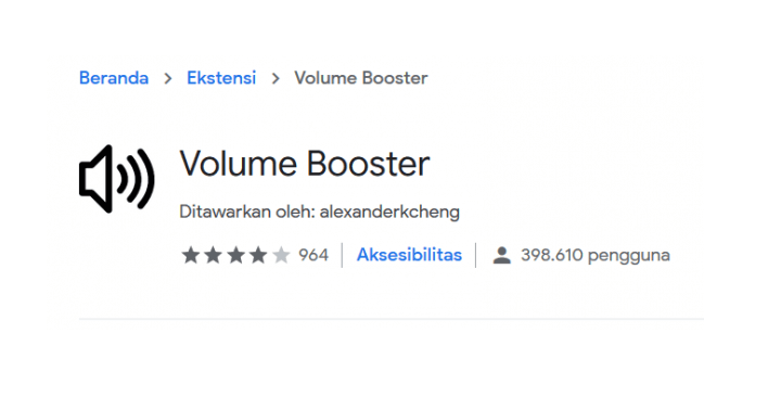 Pasang Volume Booster Chrome