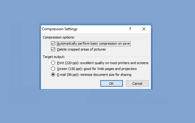Pengaturan Kompres File Word