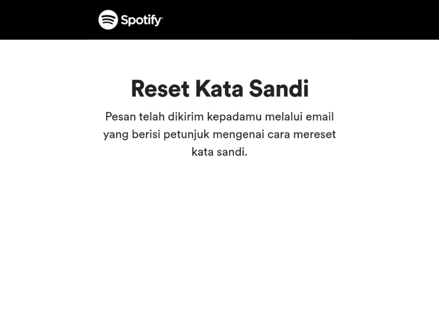 Reset Password Spotify Terkirim