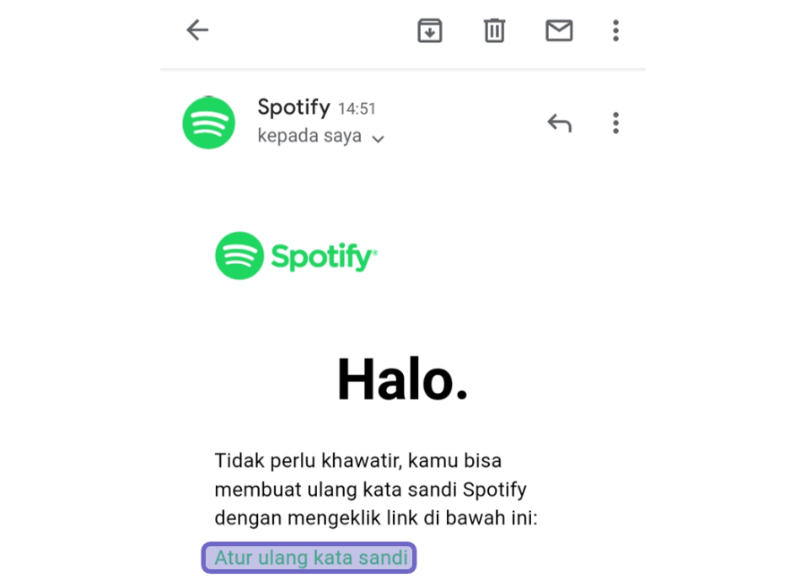 Pilih Atur Ulang Kata Sandi di Akun Spotify