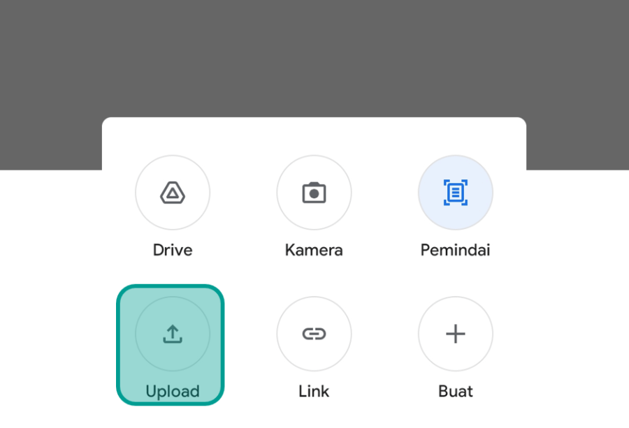 Pilih Opsi Upload di Google Classroom