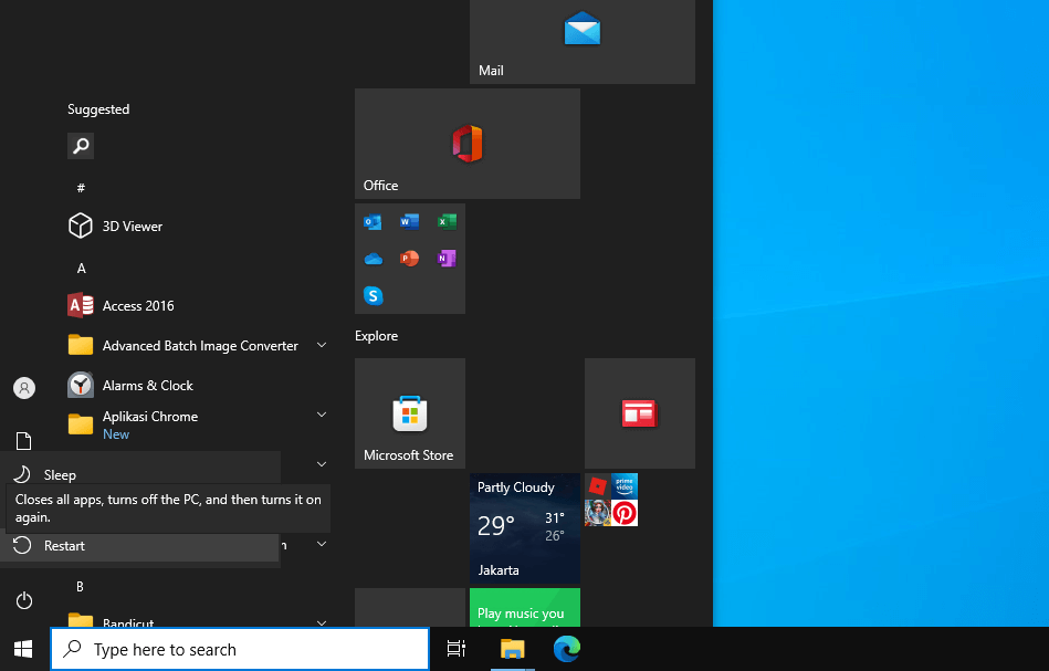 Merestart Windows