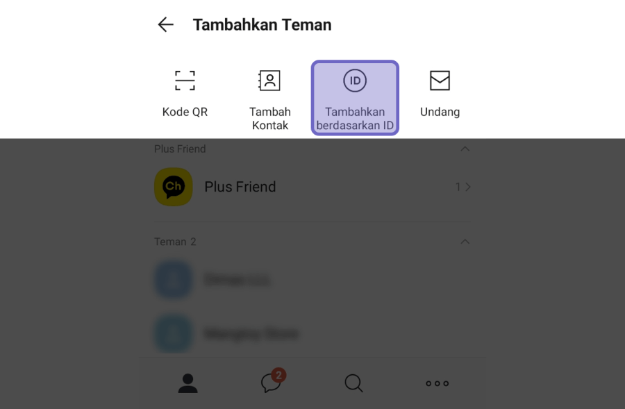 Menambah KakaoTalk Berdasarkan ID