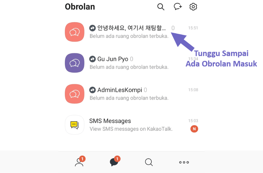 Tunggu Obrolan Masuk di KakaoTalk