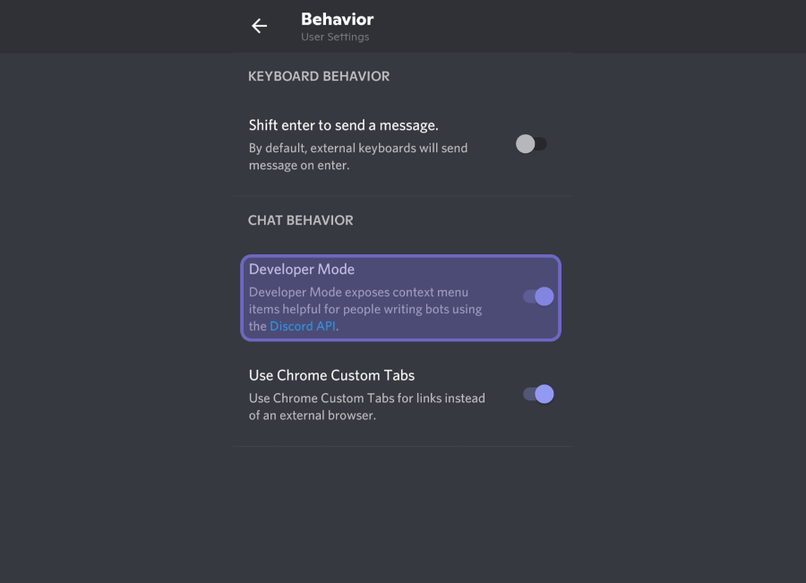 Mengaktifkan Developer Mode Discord