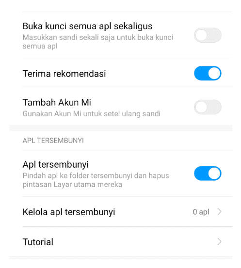 Atur Aplikasi Tersembunyi