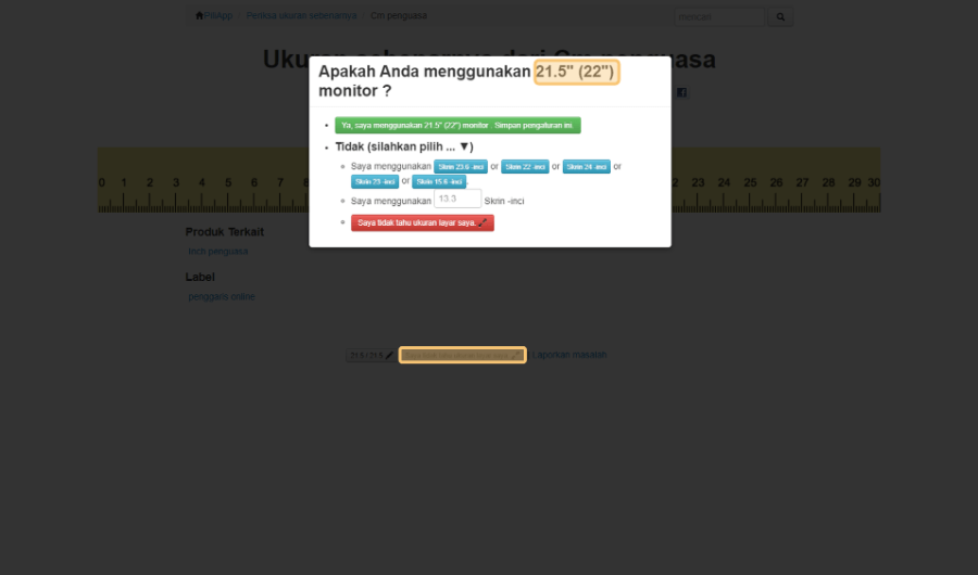 Fitur Ukur Layar