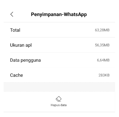 Hapus Data Aplikasi di HP