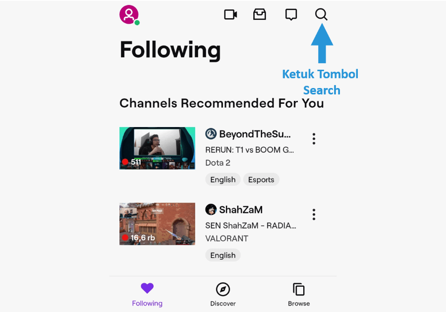 Ketuk Fitur Pencarian di Twitch