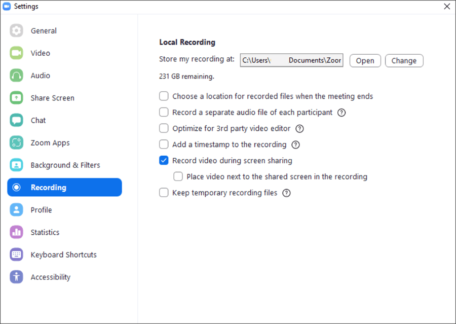 Atur Aplikasi Zoom Recording