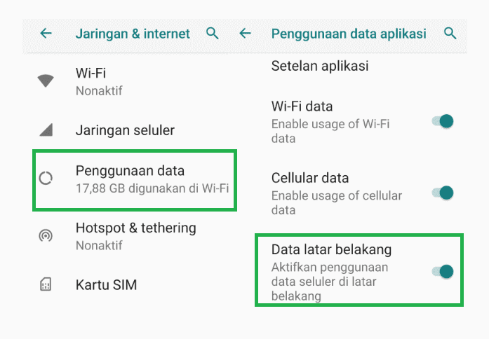 Menu Data Latar Belakang WA