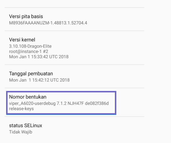 Menu Nomor Bentukan HP