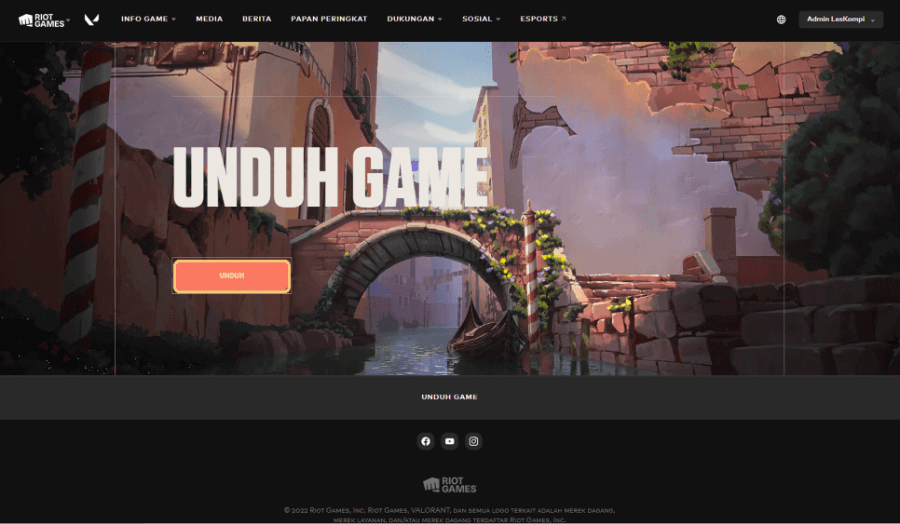 Menu Download Valorant