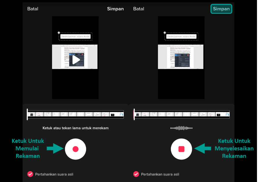 Mulai Rekam Suara TikTok