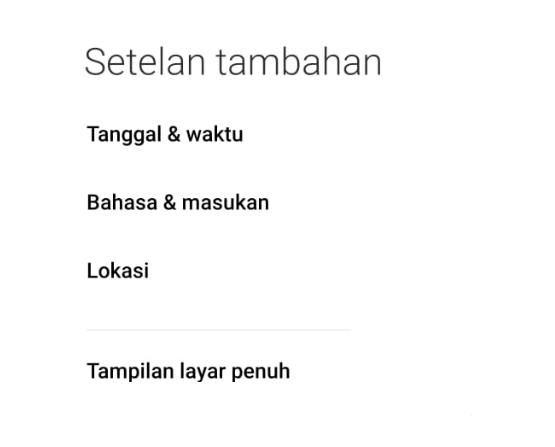 Opsi Bahasa dan Masukan HP