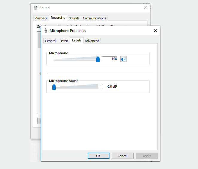 Contoh Pengaturan Mic di Control Panel