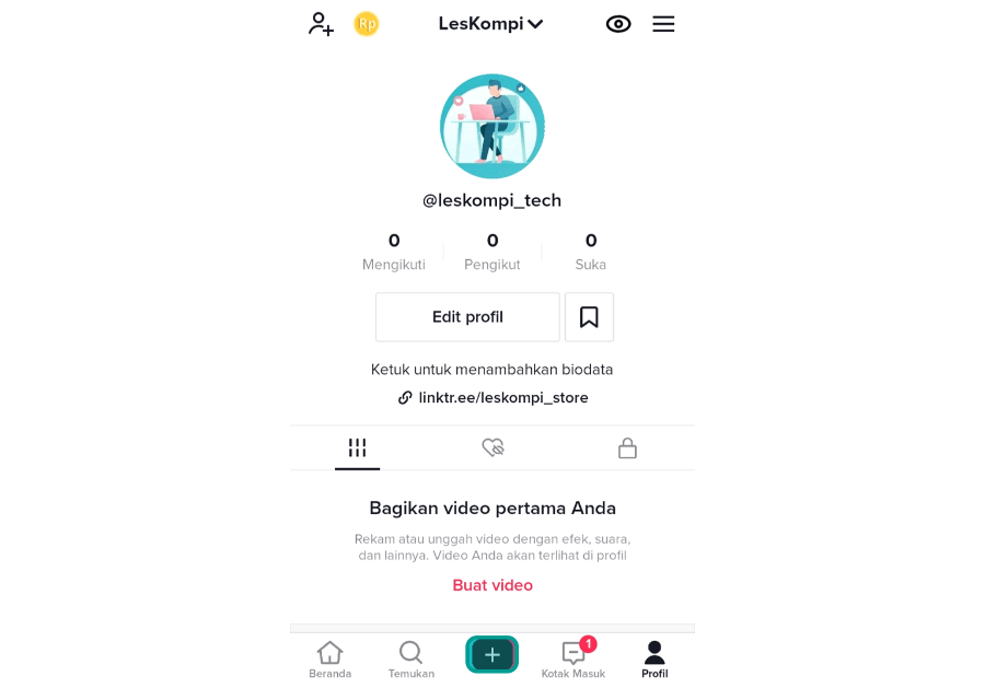 Menu Buat Postingan TikTok