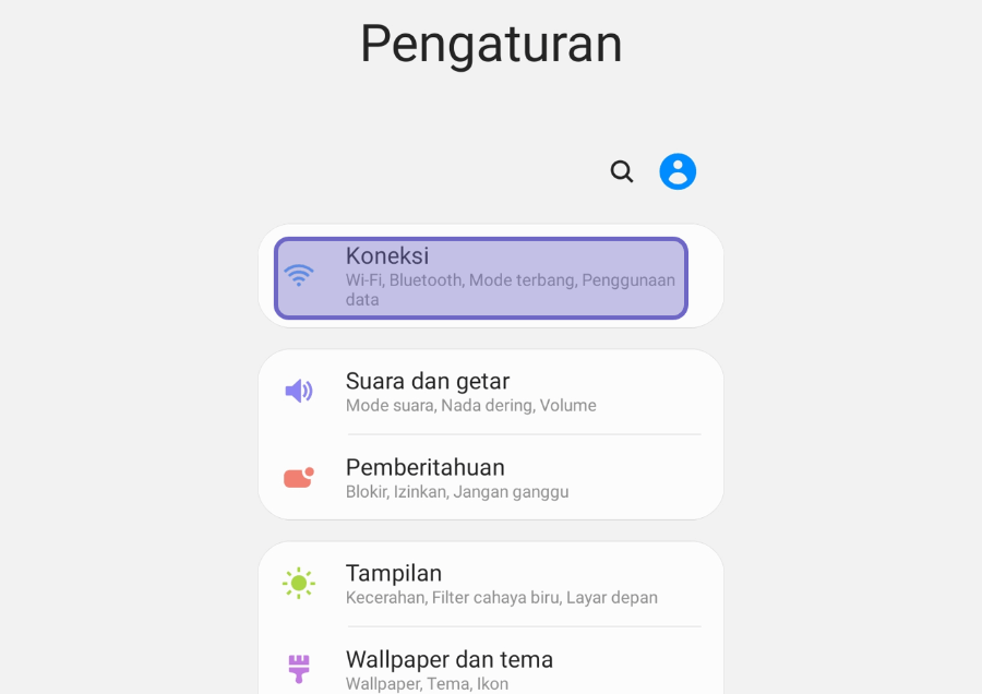 Pengaturan Koneksi HP