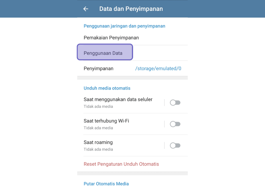 Penggunaan Data Telegram