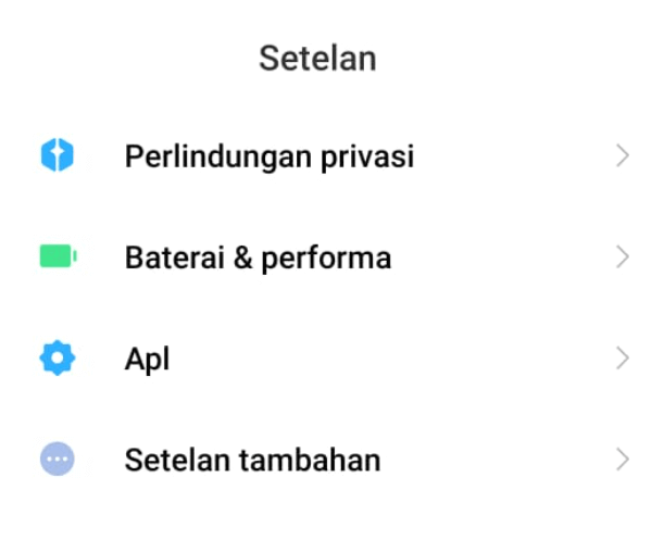 Buka Setelan di HP