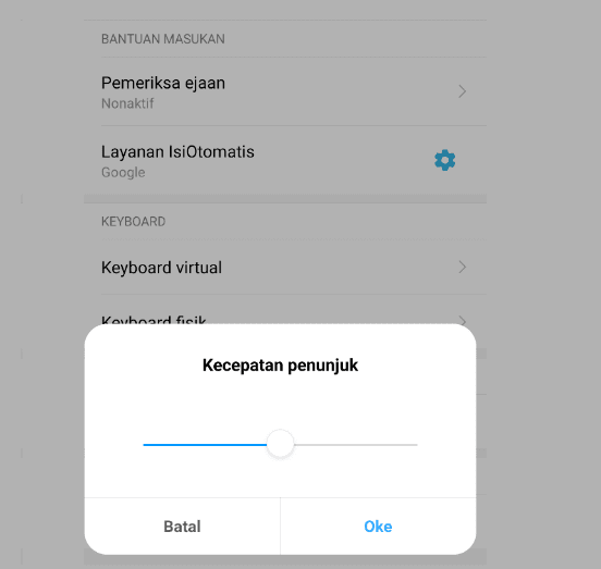 Atur Kecepatan Penunjuk