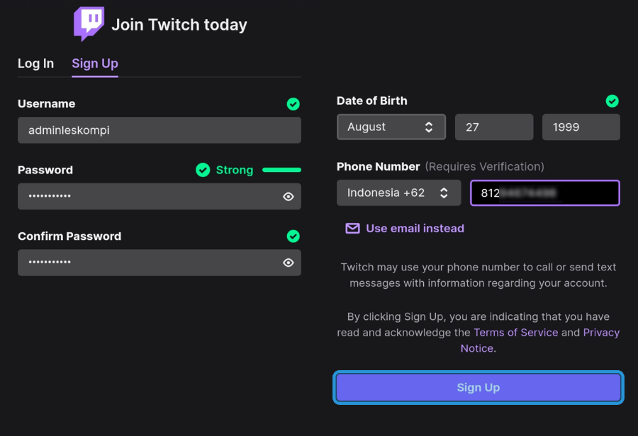 Daftar Akun Twitch
