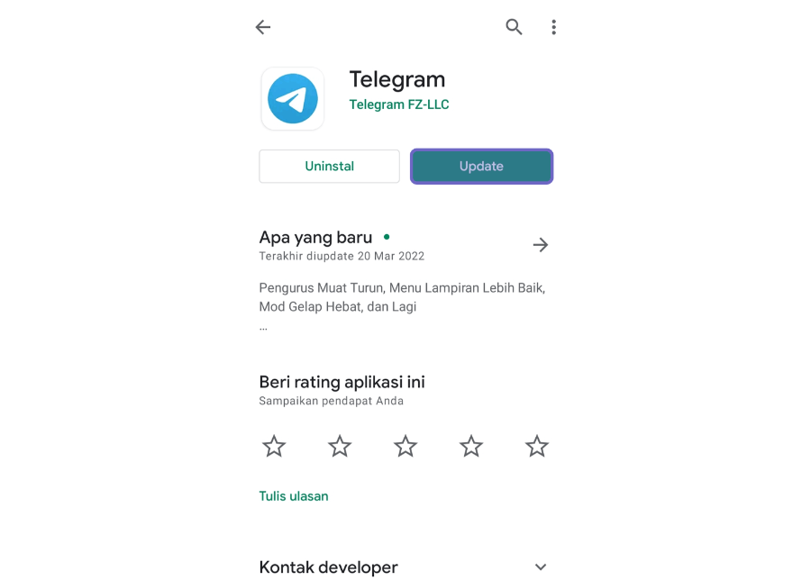 Update Telegram Secara Berkala