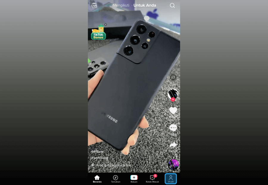 Tab Profil TikTok
