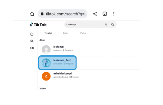 Cari ID TikTok Tanpa Aplikasi Tambahan