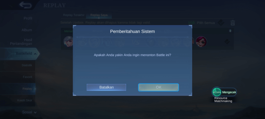 Lakukan Konfirmasi Tonton Video Replay