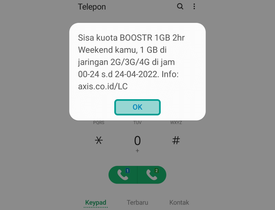 Lihat Sisa Kuota Axis di Kode Dial