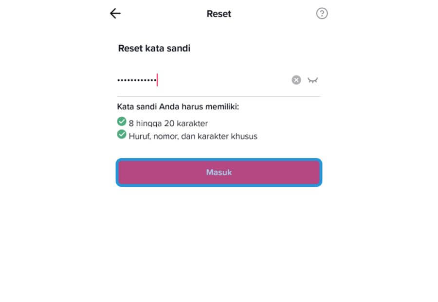 Masukkan Kata Sandi TikTok Baru