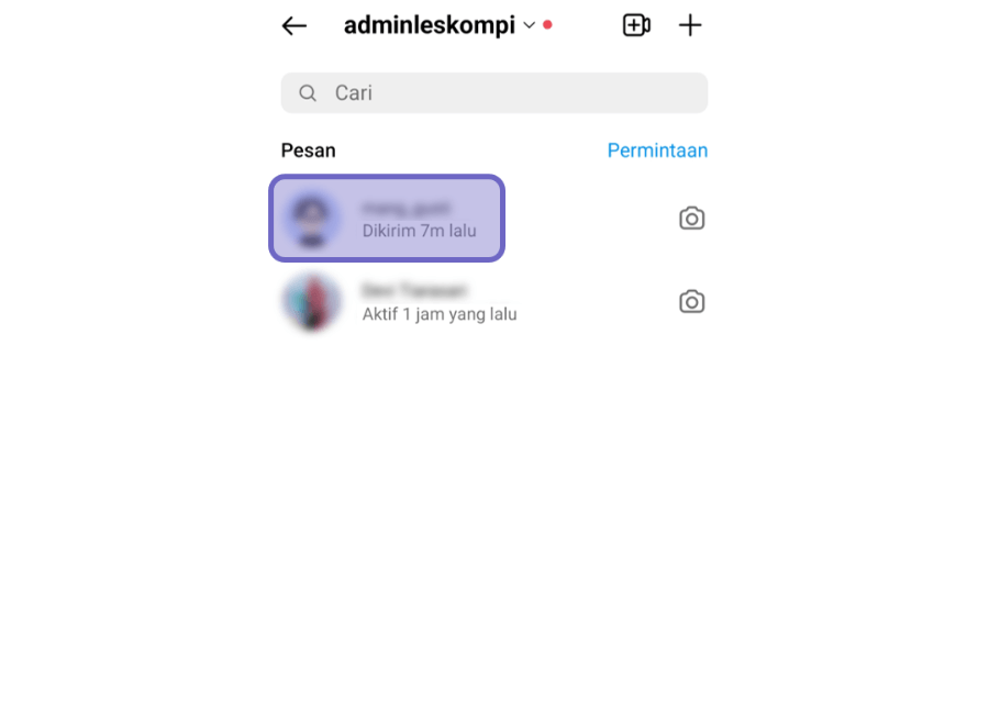 Pilih Akun IG di DM