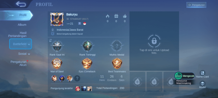 Menu Tab Battlefield